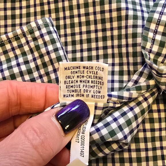 Polo Ralph Lauren Button Up Shirt Mens Large Green Gingham Long Sleeve Classic - Picture 7 of 14